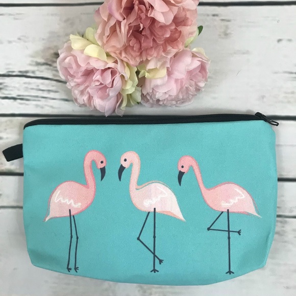 Flamingo Cosmetics Bag Toiletry Organizer Clutch - Picture 4 of 8